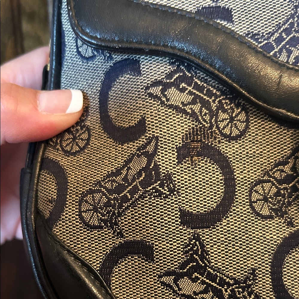 Celine Blue Monogram vintage Crossbody Gold Hardware - Picture 4 of 16